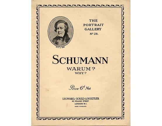 4850 | Schumann - Warum? (Why?) - Piano Solo - Op. 12 - No. 3 - The Portrait Gallery No. 28