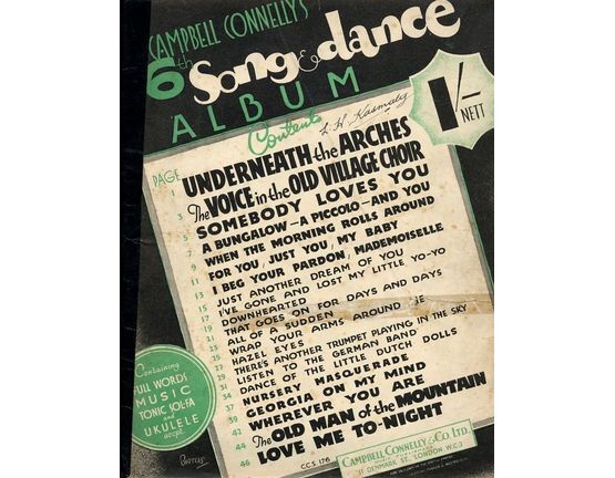 4856 | Campbell Connelly's 6th Song and Dance Album - Containing Words, Music, Tonic Sol-Fa, Ukulele and Piano Accordion Accompaniments