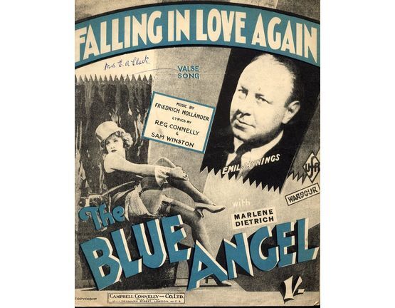 4856 | Falling in Love Again - Vals Song Featuring Marlene Dietrich and Emil Jannings - From the Film "The Blue Angel"