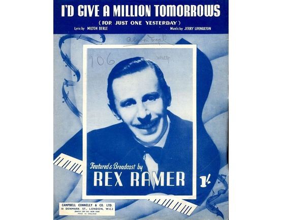 4856 | I'd Give A Million Tomorrows as performed by Rex Ramer