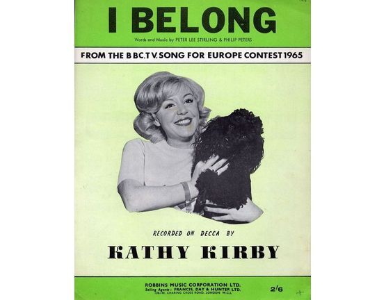 4860 | I Belong - From the B.B.C. T.V Song for Europe Contest 1965 - Recorded on Decca by Kathy Kirby