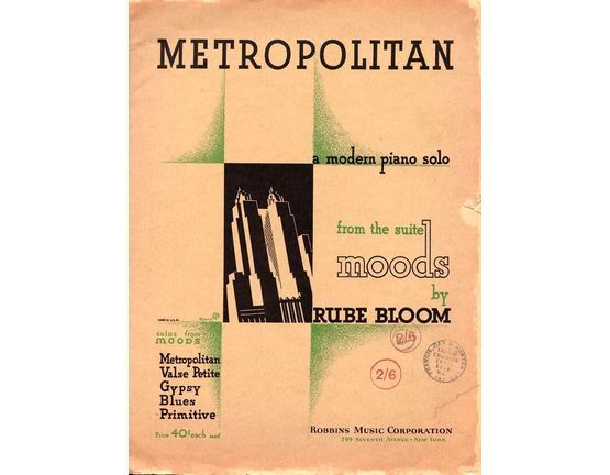 4860 | Metropolitan - A modern Piano solo - from the suite ''Moods''