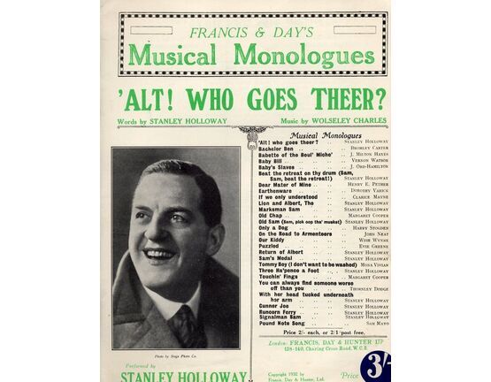 4861 | 'Alt! Who goes Theer - Francis and Days Musical Monologues - Featuring Stanley Holloway