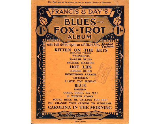 4861 | Francis & Days Blues and Fox trot Album - With Full Description of Blues by Santos Casani
