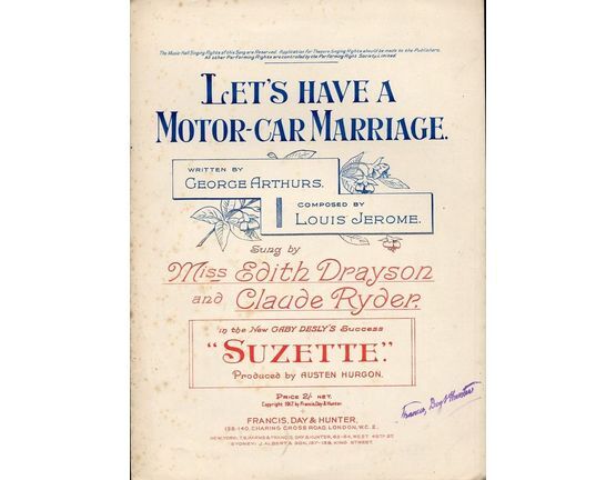 4861 | Lets Have a Motor-Car Marriage - Key of F