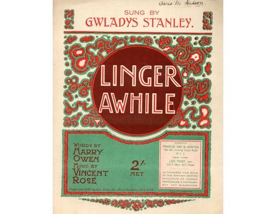 4861 | Linger Awhile - Song as Sung by Gwladys Stanley