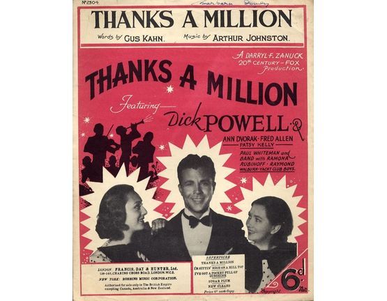4861 | Sugar Plum - From "Thanks a Million" - Featuring Dick Powell
