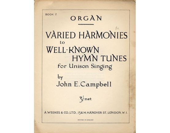 4863 | Varied Harmonies to Well Known Hymn Tunes for Unison Singing - Book 2