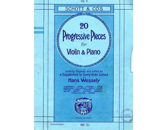 4864 | 20 Progressive Pieces for Violin & Piano - Vol. II- Carefully fingered and edited as a Supplement to Every Violin School