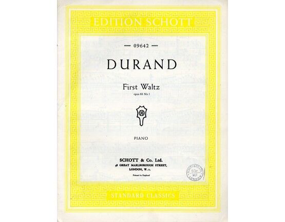 4864 | Durand - First Waltz - Op. 83, No. 1  -  Piano Solo - 09642