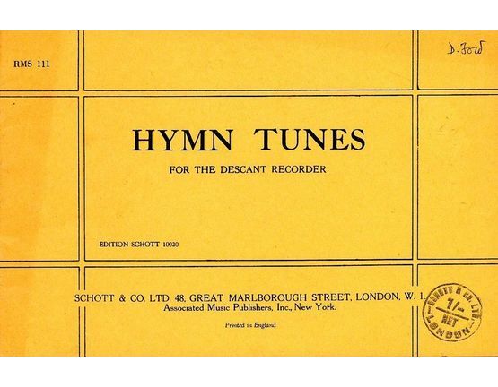 4864 | Hymn Tunes for the Descant Recorder - Edition Schott 10020