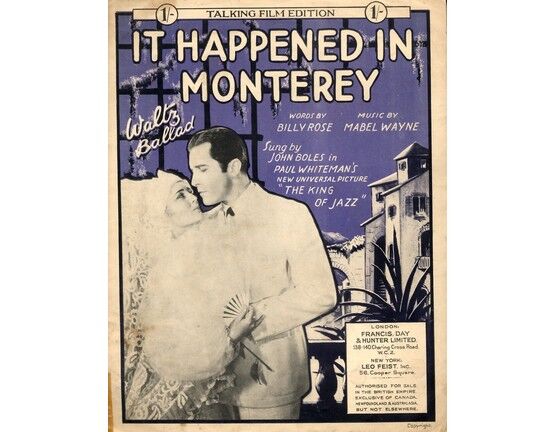 4877 | It Happened in Monterey - As performed in "The King of Jazz"