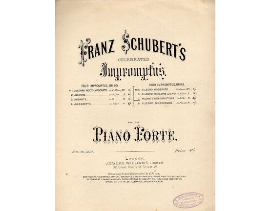 4889 | Andante with variations in B flat for the pianoforte- from The Celebrated Impromptus