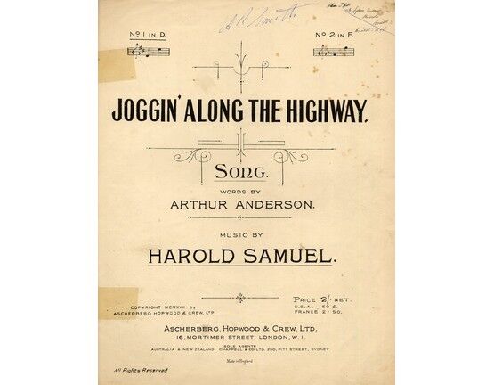 4895 | Joggin' Along the Highway - Song - In the key of D major