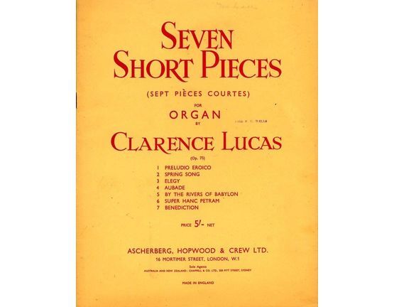 4895 | Seven Short Pieces (sept pieces courtes) - Op. 75 - For Organ
