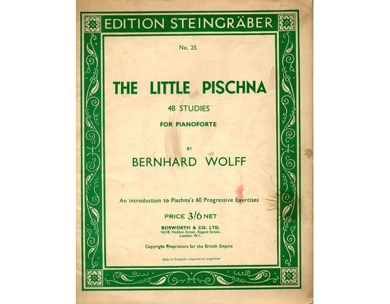 4896 | The Little Pischna -  48 Studies for the pianoforte - An Introduction to pischna's 60 progressive excercises