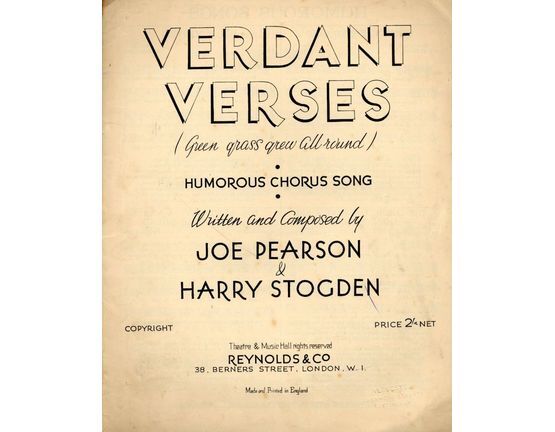 4905 | Verdant Verses (Green grass grew all around), Humourous Chorus Song