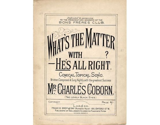 4907 | What's the Matter With_________? He's All Right - Comical topical song