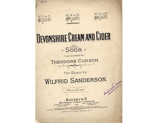 4921 | Devonshire Cream and Cider - In the key of D Major for medium voice