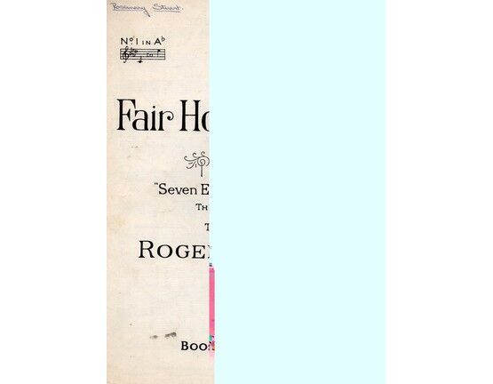 4921 | Fair House of Joy - Song from "Seven Elizabethan Lyrics" - Key of D flat for High Voice