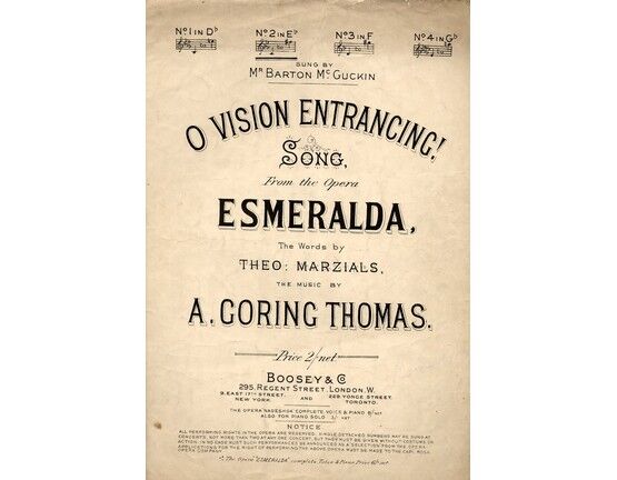 4921 | O Vision Entrancing!  -  Song form the Opera "Esmerelda" in the key of E flat major