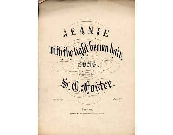 4926 | Jeanie with the Light Brown Hair  - Song- In the key of F major