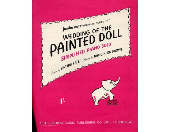 4931 | Wedding of the painted doll, simplified. Piano Solo - Jumbo Note popular series No. 7