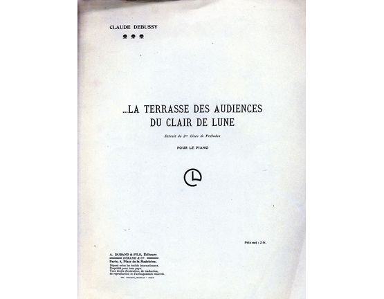 4932 | Debussy - La terrasse des audiences du Clair De Lune - Prelude - Piano Solo
