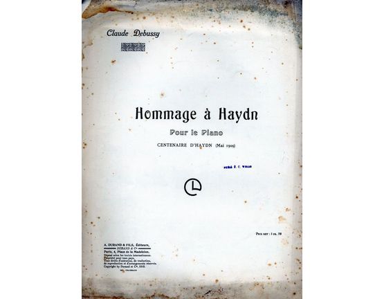 4932 | Hommage a Haydn (Centaire D'Haydn) - Pour le Piano
