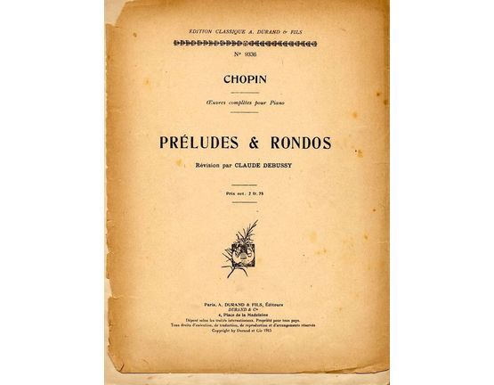 4932 | Preludes & Rondos - Edition Classique A Durand & Fils - No. 9336