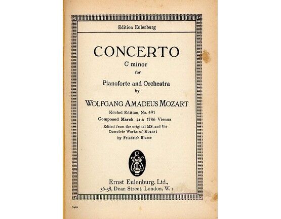 4945 | Concerto for Piano and Orchestra in C Minor - Miniature Orchestra Score