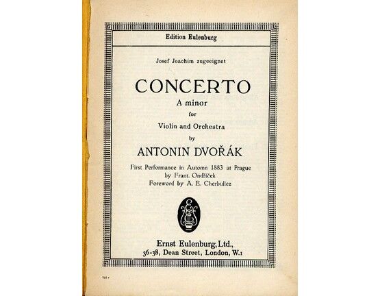 4955 | Concerto for Violin and Orchestra in A Minor - Miniature Orchestra Score