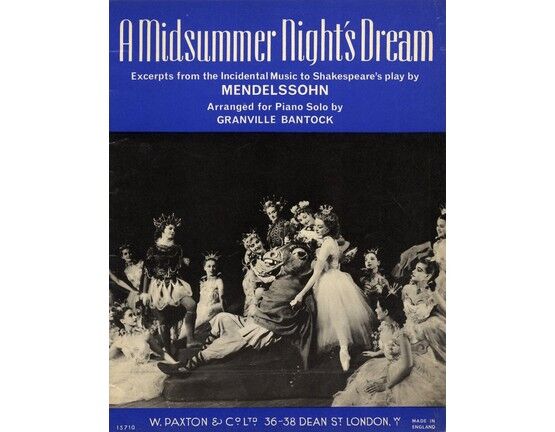 5 | A Midsummer Night's Dream - Excerpts from the Incidental Music to Shakespeare's Play - 15710 - Piano Solo