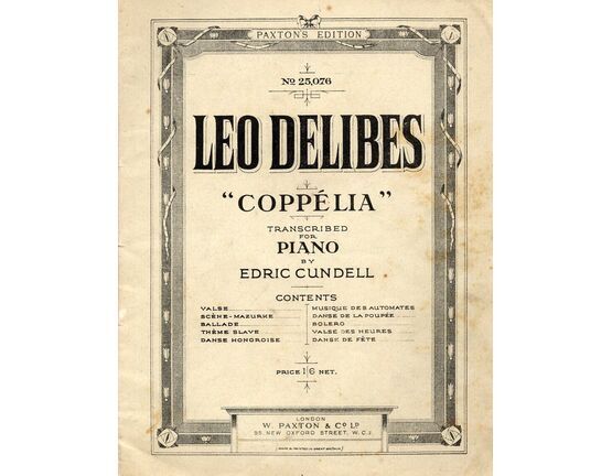 5 | Delibes "Coppelia"- Transcribed for Piano - Paxton Edition No. 25076