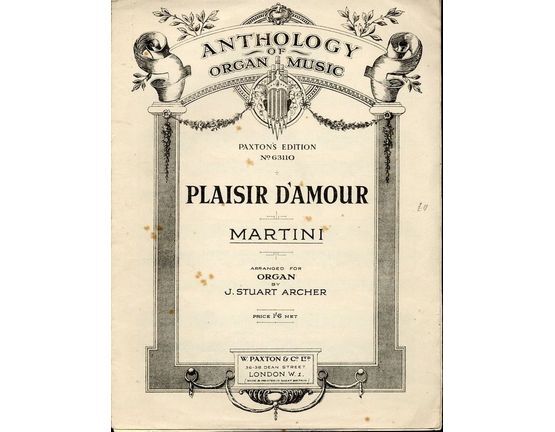 5 | Plaisir D' Amour - Paxtons Edition No. 63110 - Paxtons Anthology of Organ Music