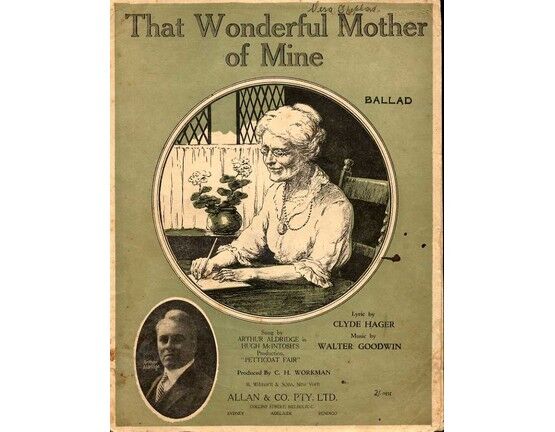 5047 | That Wonderful Mother of Mine - Song in the key of B flat featuring Arthur Aldridge
