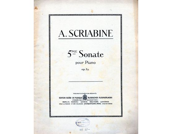 5056 | 5me Sonate - Pour Piano - Op. 53