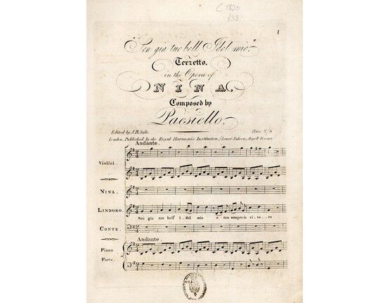 5094 | Son gia tuo bell idol mio, tersetto in the opera of Nina