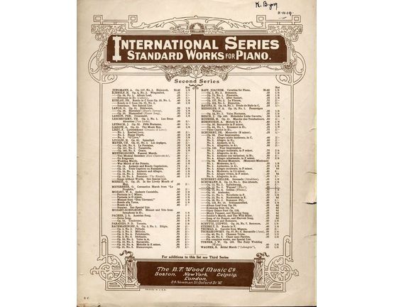 5136 | Warum ? (Why ?) - For the Pianoforte - Op. 12, No. 3 - From the International Series of Standard works for the Piano - Second Series