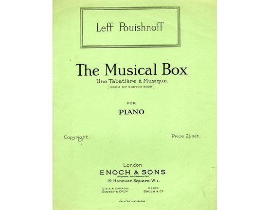 5181 | The Musical Box -  For Piano Solo - Une Tabatiere a Musique
