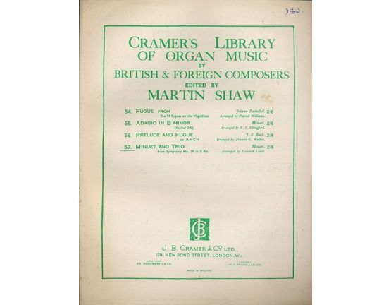 5183 | A Ground (Evening Hymn) - No. 2 of Set 2 - From "Cramer's Library of Organ Music by British Composers"