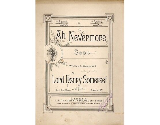 5183 | Ah Nevermore! - Song in the key of D Minor for Low Voice