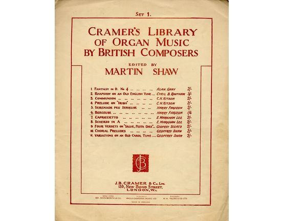 5183 | Berceuse - Cramer's Library of Organ Music by British Composers - Set 1, No. 6