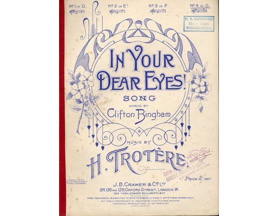 5183 | In Your Dear Eyes - Song - In the key of G major for high voice