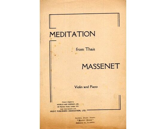 5243 | Meditation from Thais - For violin and piano with seperate violin part