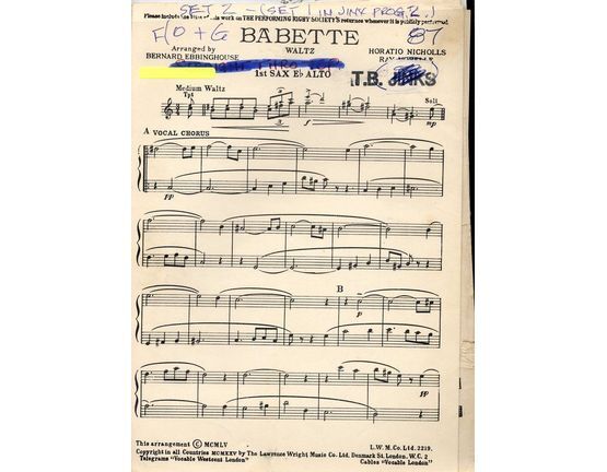 5262 | Babette - Arrangement for Full Orchestra