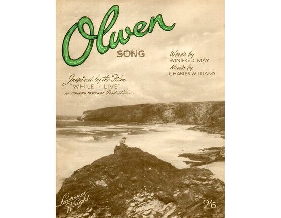 5262 | Olwen - Song version of the famous Piano solo from the film "While I Live" - Key of F major for high voice