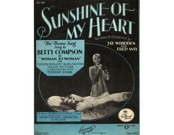 5262 | Sunshine of my Heart - As performed by Betty Compson from the production 'Woman to Woman'