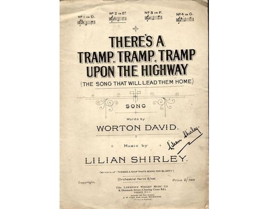 5262 | Theres a Tramp, Tramp, Tramp upon The Highway ( The Song That Will Lead Them Home ) - In the key of E flat major for lower voice