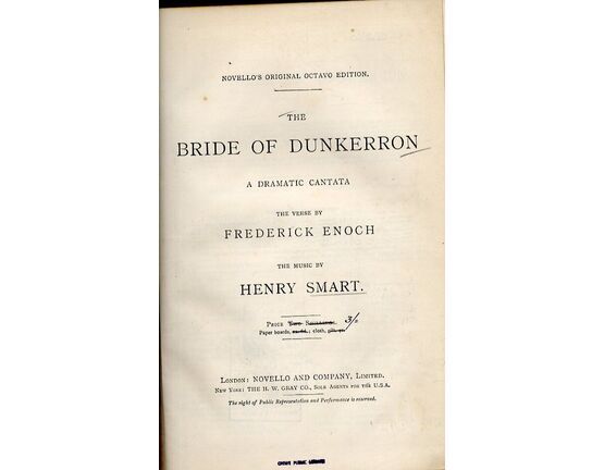 5283 | The Bride of Dunkerron - A Dramatic Cantata - Vocal Score